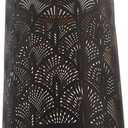 Cylinder Metal Lampshade, Black Lampshade Table Lamp Shades Modern E27 E26 Lamp Shade Cover with Hollowed Hand Fan Patterns, 7.9x4.7 in