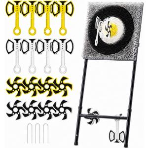 A11N SPORTS Axe Throwing Game with Steel Frame and Bristle Target, 18.7 inches