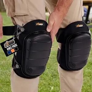 GORILLA GRIP® Knee Pads for Work, All Day Comfort Gel Cushion and Soft Foam for Men, Slip Resistant Heavy Duty Hard Cap, Adjustable Straps for Flooring, Construction and Gardening, Black
