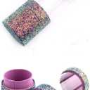 esowemsn 1pc Purple Sequin Glitter Transparent Makeup Brush Holder Travel Brushes Case Bag Cup with Lid Portable Dustproof Cosmetic Storage Organizer for Home Office