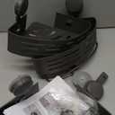 2Pack Suction Cup Corner Shelf, No Drill Bathroom Wall Mounted Organizer, Space Saving Triangle Shower Caddy for Toiletries Soap Shampoo Cosmetics grey