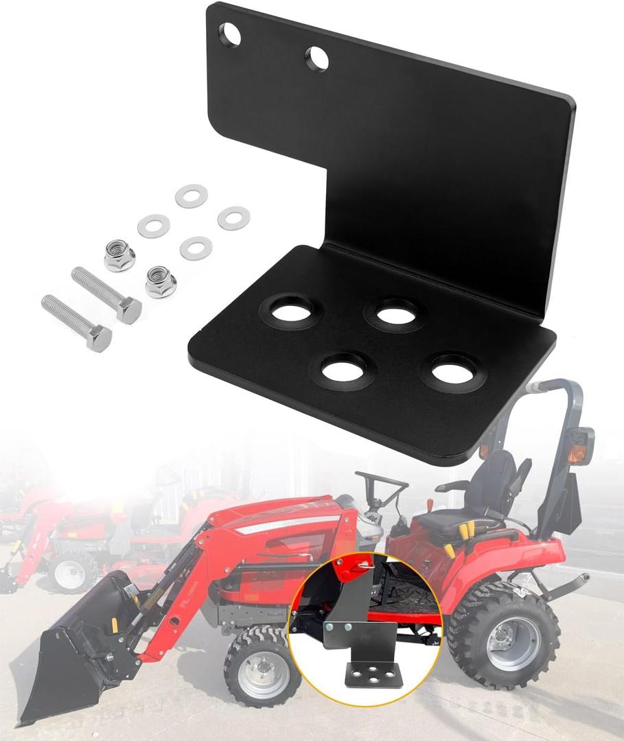 Tractor Step, Compatible with Massey Ferguson GC 17xx Sub Compact, w/Front End Loader Coated Steel, Left Side Bolt-on Tractor Driver Step, Max Capacity 330lbs, LH Compact Tractor Accessories