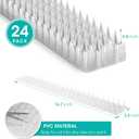 Touri 24 Pack Clear Transparent PVC Bird Spike Strips for Outside Fences and Roofs to Keep Birds, Pigeons, Cats, Squirrels, Raccoons Away and Keep Birds from Building Nest