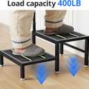 2 Step Stool with Handle, Heavy Duty Step Stool for Elderly and Adults, Adjustable Handrail with Non-Slip Platform, Bedside Steps for High Beds, Kitchen and Bathroom