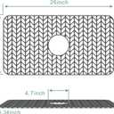 Silicone Protectors for Kitchen Sink, GUUKIN 26''x 14'' Sink Mat Grid for Bottom of Farmhouse Stainless Steel Porcelain with Center Drain (Grey)