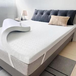 Airensky Full Size Memory Foam Mattress Topper, Cooling Gel Infused High Density Topper with Skin-Friendly Removable Cover, Pressure Relief Back Pain, CertiPUR-US Certified, (3 Inch, Full 54"x75")