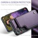 Bemal for Samsung Galaxy S25 Wallet Case with Card Holder, RFID Blocking, Shockproof Leather Kickstand for Men and Women, Durable Protective Phone Cover for 6.2", Purple