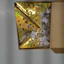 Zhanmai 10 Pcs Large 3D Gold Paper Star Lantern with 10 LED Lights 11.8 Inch 5 Point Hollow Hanging Paper Star Lampshade Decoration Light Lanterns for Wedding Birthday New Year Party Home Decor