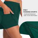 Sunzel 2 in 1 High Waist Running Shorts for Women Quick Dry Elastic Athletic Shorts with Pocket and Drawstring Workout Summer (Green, S)