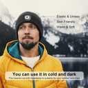 LED Lighted Beanie, Unisex Warm Knitted Hat, Rechargeable Headlamp Cap for Outdoors, Tech Gift for Men Dad Father Him Deep Teal