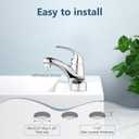 Aolemi Bathroom Faucets Arc 4 Inch Centerset Bathroom Sink Faucet Single Handle Vanity Faucet with Supply Lines,with Pop Up Drain Assembly,Polish Chrome