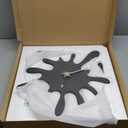 Stephanie Imports Modern Minimalist Black Ink Splash Silent Wall Clock (19.5 X 18.8)