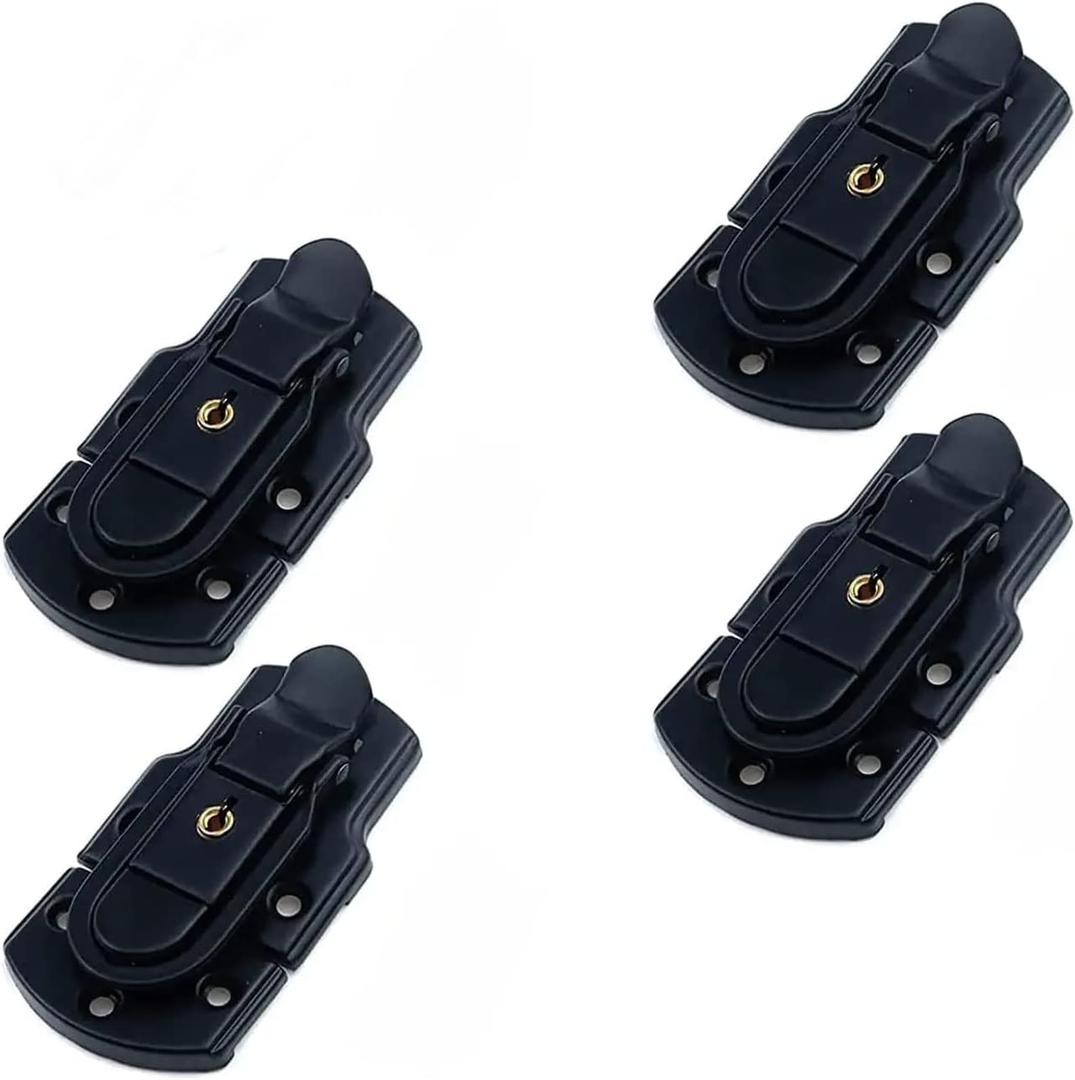 MY MIRONEY Black Suitcase Lock Hasp Luggage Catch Latch Briefcase Latch Hardware Toggle Hasp Lock with Keys Pack of 4