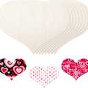 12 Pack 12 Inch Valentine Wood Heart Cutouts for Crafts Unfinished Blank Wooden Heart Shape Wood Slices DIY Art for Wedding Home Valentine Party Decoration