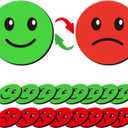 25 Pcs 1 Double-Sided Red Green Smiley Face Magnets, Flip Over Colored Magnetic Dots for Whiteboard, Refrigerator, Office (25, Happy/Sad-Colors)