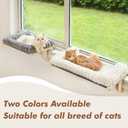 valigogo Cloud-Soft Cat Window Sill Perch with Zipper Designed Cushioned Bed, Supportive Cat Window Seat with Premium Solid Wood & Sturdy Metal Frame, Pet Hammock Bed for Large Cats (Medium(21.7''x15''), Gray)