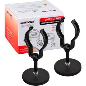 MUTUACTOR Magnetic Curtain Rod Brackets,4.5lbs Anti-scratch Magnetic Mount Curtain Rods Holders,No Drilling Flexibility Rods Clamps for Hanging 1 Rod with Blackout Tier Valance Liners