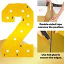 4FT Marquee 2 Numbers, Light Up Numbers 2 Mosaic Numbers Glitter Gold Black Light Up Letter Pre-cut Foam Board Sign Marquee for Birthday Party Decorations, Wedding, DIY Anniversaries