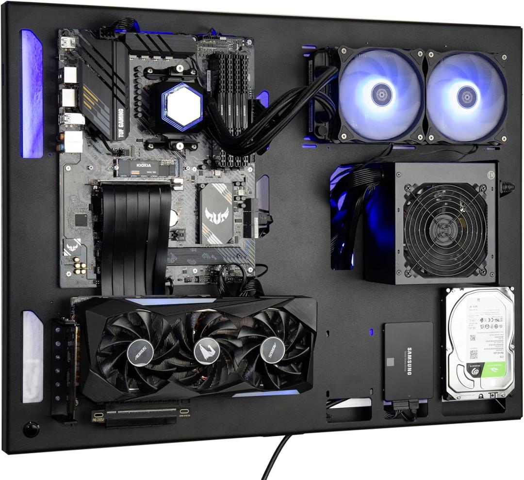 ABK Design, Wall Computer Case - Wall Mount Computer Case - Gaming PC Case - Wall Mount ATX Case - Wall PC Case for PC Gaming - Computer Cases for PC Computer - Pc Case, Pc Chassis (Black)