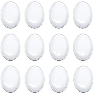 Enenes 30x40mm Glass Cabochons 50PCS Oval Clear Flat Cabochon Tiles for Jewelry Making, Pendants, Crafts, DIY Art