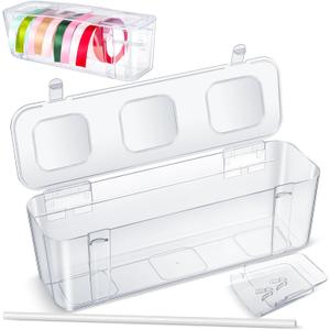 1 Pcs Ribbon Organizer Storage Craft Ribbon Holder Plastic Craft Room Organization for DIY Tape Sewing Spool Flower Shop Art Gift Wrapping Supplies
