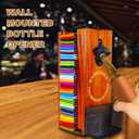 3-in-1 Can Cooler Holder with Bottle Opener - Wooden Beer Can Sleeves Organizer & Dispenser - Wall Mounted Beer Can and Bottle Cooler Storage - Ideal for Home Bars and Parties(Wood)
