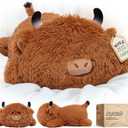 Mewaii Cute Highland Cow Plush Pillow, Kawaii Plushies Highland Cow Stuffed Animals, Squishy Plushies, Cuddle Plush Pillow for Kids & Girls (13 Inch)