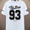 Verdusa Men's Jersey Shirt Letter Print Short Sleeve Round Neck Athletic Tee Tops (XXL)