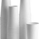 GUSTO Comfy Package [100 Count 20 oz. Disposable White Paper Cups, Hot Coffee Cups - Eco-Friendly Hot Cups