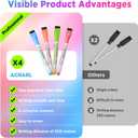 Magnetic Chore Chart for Kids with 4 Markers,1 Pack 8"x12" Chore Chart for Multiple Children, Responsibility Reward Chart for Kid, Dry Erase Chore Chart for Adults/Kids/Teens, Black Chore Board
