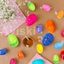 Aviski 120Pcs 2.4" & 3.15 Large Small Iridescent Marble Easter Eggs Golden Eggs for Kids Basket Bag Stuffers Fillers, Easter Hunt Game, Toys Filling Treats and Easter Theme Party Favor