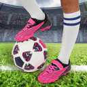 brooman Kids Firm Ground Soccer Cleats Boys Girls Athletic Football Shoes