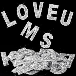 WILLBOND 37 Pieces Rhinestone Letter Stickers Large Glitter Alphabet Crystal Number Self Adhesive Bling Stickers Iron on Letters for Art Crafts Clothing DIY Decors(White,2.56 Inch)