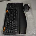 Wireless Keyboard and Mouse Combo, Ergonomic Wave Keys, Cushioned Palm Rest, Rechargeable, Phone Holder, Natural Typing, 2.4G Lag-Free, MA22 Plus Full Size Keyboards Set for Windows/Mac -SABLUTE