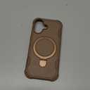 Compatible with iPhone 17 Case with Invisible Magnetic Ring Stand [Compatible with Magnetic] [Military Drop Protection] Shockproof Slim Hard Back Soft Edge Case 6.3 Inch, Khaki