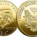 10 Pack President Coin 2025 Coin Collectors - 45-47 President Coin - Protective Case Included, Commemorative Coins, Gold Plated Coin, Collectible Gift(Gold)