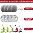 200 Sets Button Maker Supplies, 32mm / 1.26 inch Button Supplies Buttons Parts, (Approx. 1.25 inch) Metal Blank Badge Parts with Blank Paper for Buttons Maker Machine Pin Maker Press