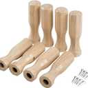 Soccer Table Handles, 5/8 inch Wooden Foosball Handle Grip, 8 Pack (OAK)