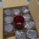 Woho Red Votive Candle Holders Bulk Set of 12, Glass Tea Lights Candle Holder for Wedding Table Centerpiece, Studded Diamond Tealight Candle Holder for Christmas Party Holiday Home Decor