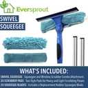 EVERSPROUT Swivel Squeegee & Microfiber Glass Window Scrubber, Light-Weight Window Cleaning Kit Without Extension Pole (Attachment Only - No Pole)