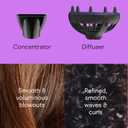 INFINITI PRO CONAIR Hair Dryer with Innovative Diffuser, Enhances Curls and Waves While Reducing Frizz, Dark Blue (1 Count (Pack of 1))