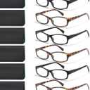 Gaoye Reading Glasses for Men, 6 pack Fashion Readers for Men Women Spring Hinge Eye Glasses, Blue Light Reading Glasses (*C2 Mix Color, 1.00)