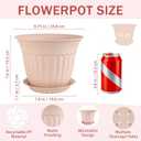ZMTECH 6 Pack 10 Inch Plant Pots with Saucers, Blush Pink Planters