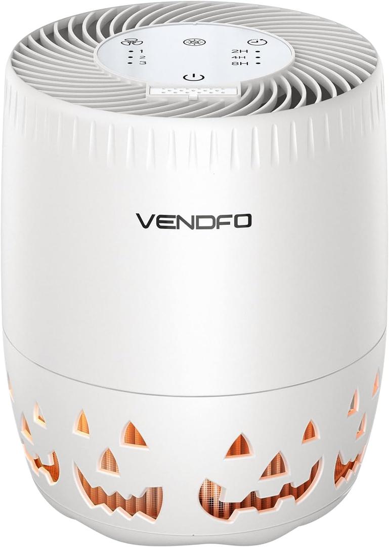 Air Purifier, VENDFO Air Purifier for Home up to 1076ft & True HEPA Air Filters Dust Pets Smoke Hair, 3 Fan Speeds Quiet, Timer Settings, Rechargeable Air Cleaner Office, Bedroom, Pets, Car