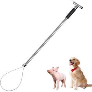Dog Catcher Pole Portable Hog Pig Catcher Stainless Steel Pig Holder Animal Control Pole Tool Livestock Farm Equipment