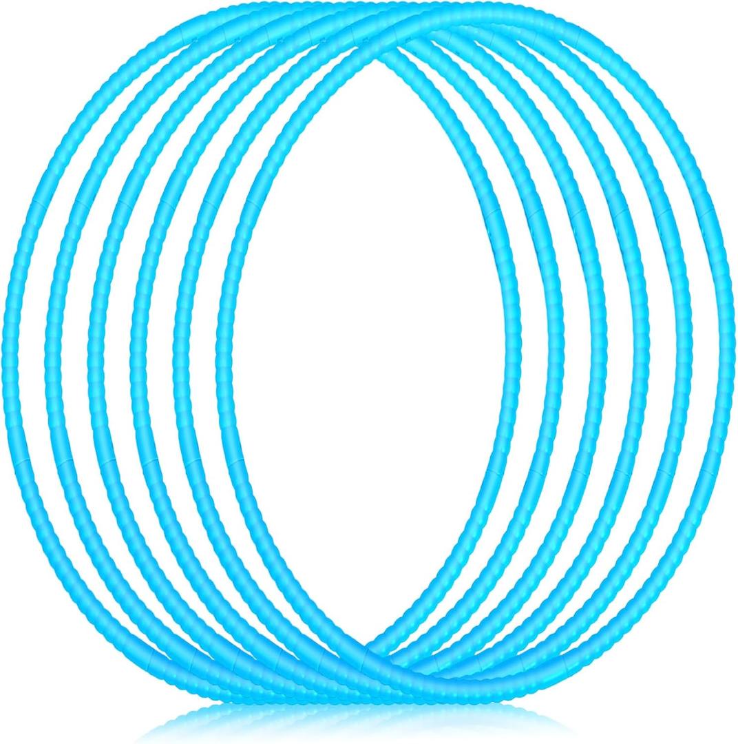 Shappy 6 Pcs Exercise Hoop Detachable Adjustable Plastic Toy Playground Toys Colored Hoop Circles for Teens Games Gymnastics Dog Agility Equipment Party Decor (20 Inch, Macaron Blue)