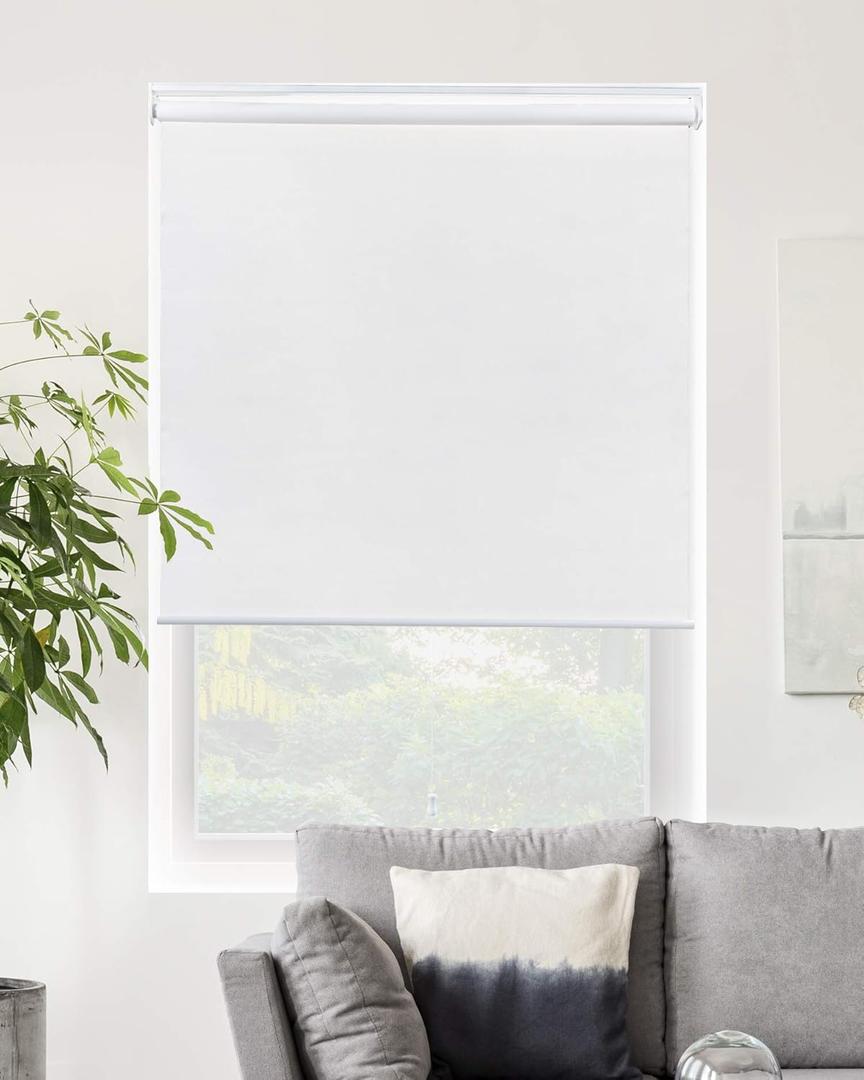 CHICOLOGY Roller Window Shades , Window Blinds , Window Shades for Home , Roller Shades , Window Treatments , Window Blinds Cordless , Door Blinds , Byssus White (Blackout), 36" W X 72" H