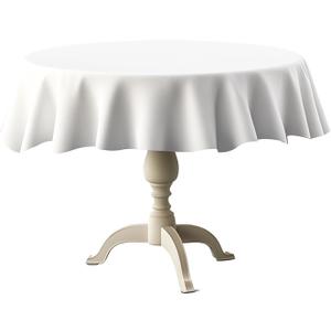 TWINPRET Round Tablecloth 30 Inch,White Waterproof Washable Polyester Table Cloth - Stain & Oil Resistant Circle Table Cover for Indoor Outdoor Dining, Patio,Bedroom (Fits 15-20 Inch Tables)