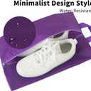 6pcs Portable Shoe Organizer, Travel Pouches with Zipper, Golf Shoe Bags, Clothes Bags, Soccer Cleats Bag Shoe Pouch for Gym, Waterproof, Odor-Resistant (Purple)