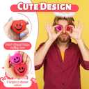 32 Pcs Heart Stress Balls,Smile Mini Heart Foam Balls,1.57" Hearts Squeeze Ball for Stress Relief,Valentines Day,Party Favors,Classroom Reward,Gift Bag Fillers(2 Colors)